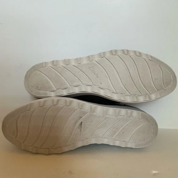 Clarks Womens Sharon Crystal Leather Platform Oxford. Metalliac Gray Size 10 - Picture 5 of 9